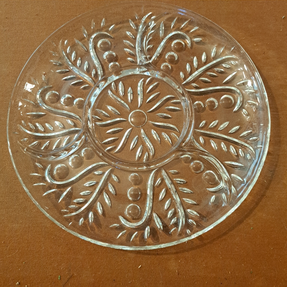 Elegant Clear Glass Plate Federal Glass Pressed Glass 11.5"